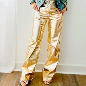 gold metallic pants brand new with tags- size small! runs small